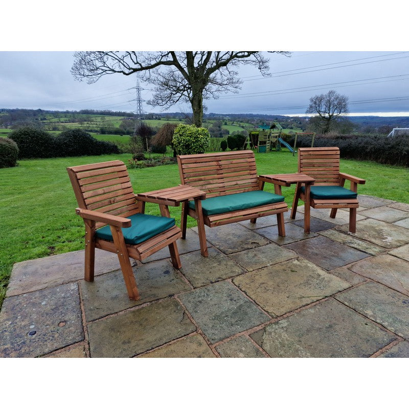 Swedish Redwood Angled Garden Tete a Tete by Croft - 4 Seat