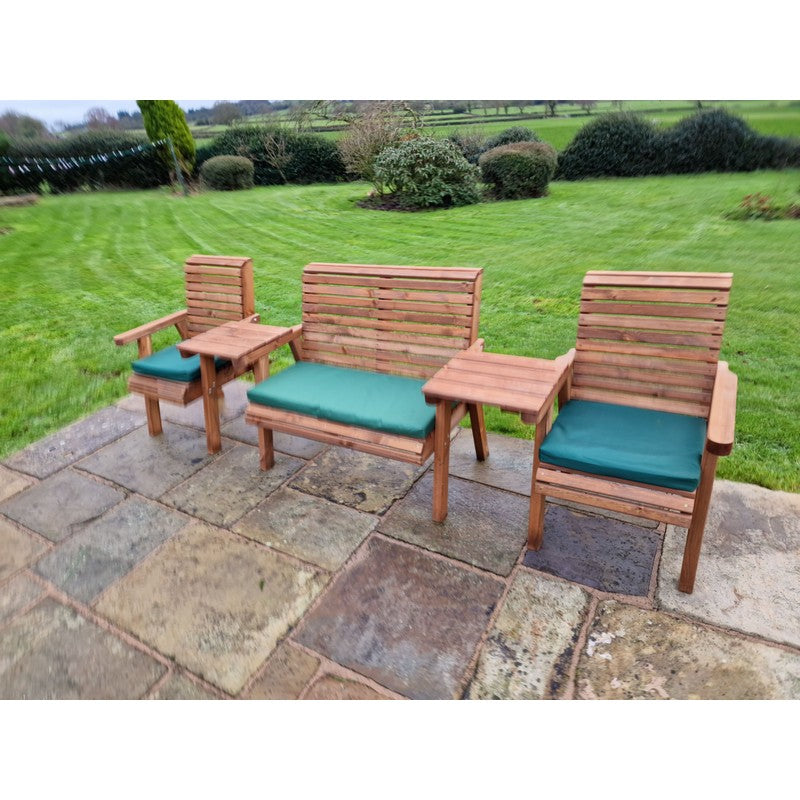 Swedish Redwood Straight Garden Tete a Tete by Croft - 4 Seat