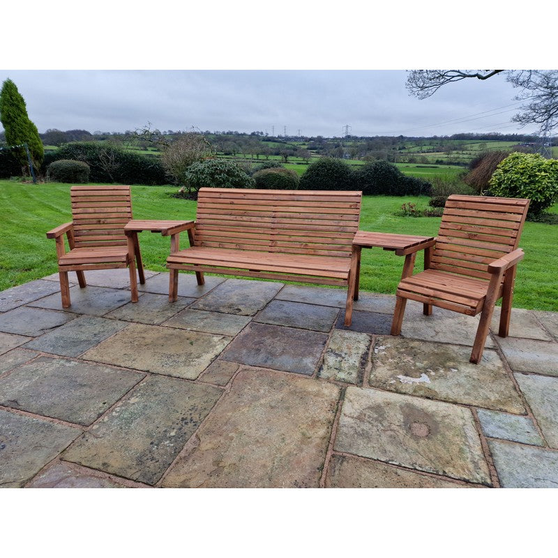 Swedish Redwood Angled Garden Tete a Tete by Croft - 5 Seat