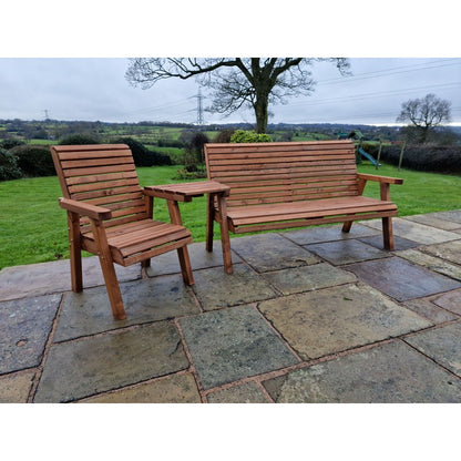 Swedish Redwood Angled Garden Tete a Tete by Croft - 4 Seat