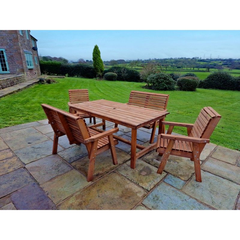 Swedish Redwood Garden Furniture Set by Croft - 4 Seats - Croft Home & Garden