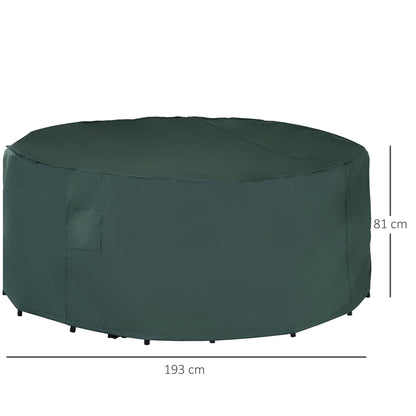 Outsunny Pvc Coated Large Round 600D Waterproof Outdoor Furniture Cover Green