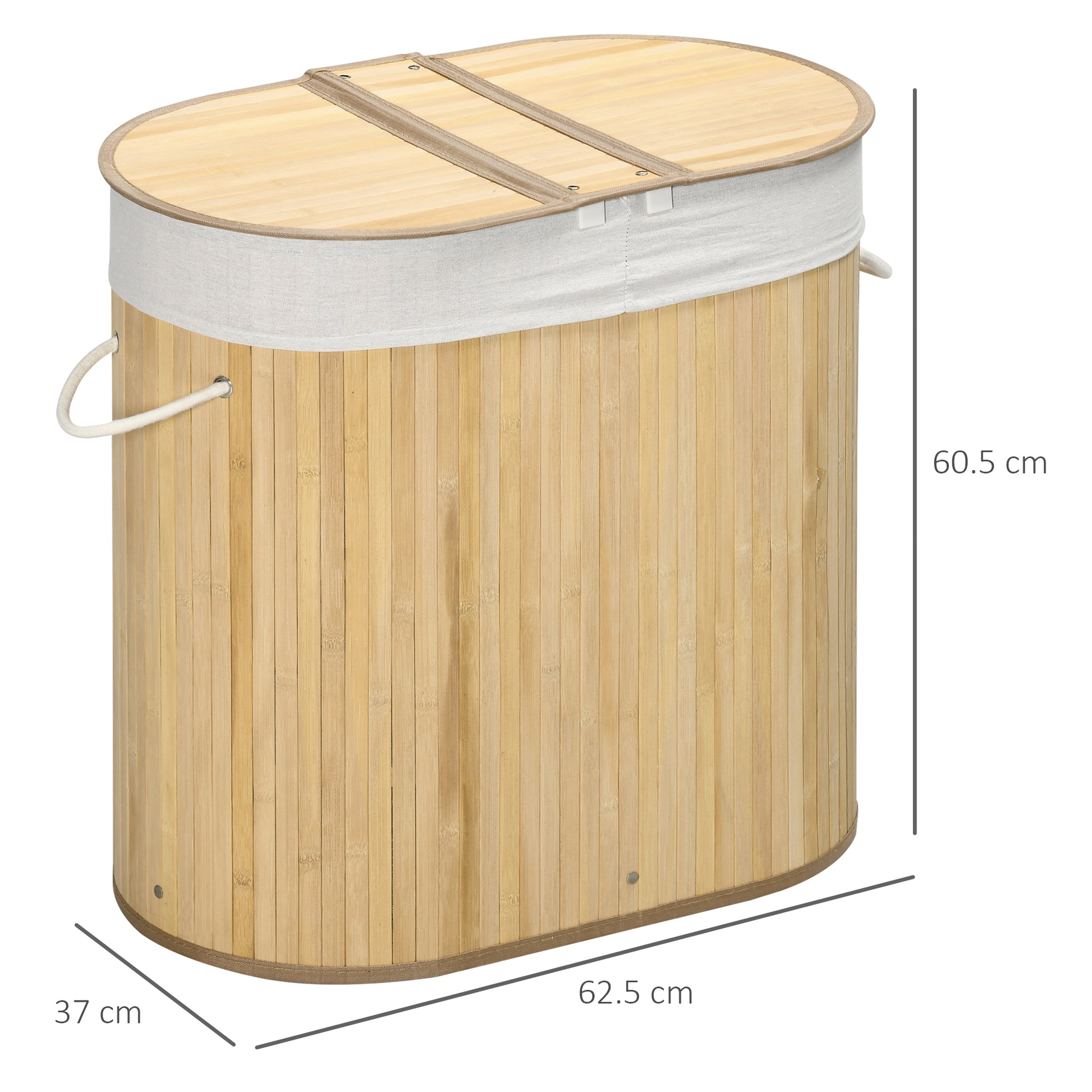 Homcom Bamboo Laundry Basket With Lid