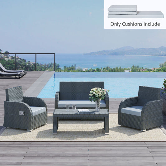 Outsunny Outdoor Seat Cushion Pads for Rattan Furniture