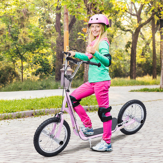 Homcom Youth Scooter Adult Teen Push Scooter Kids Children Stunt Scooter Bike Bicycle Ride On 16" Pneumatic Tyres