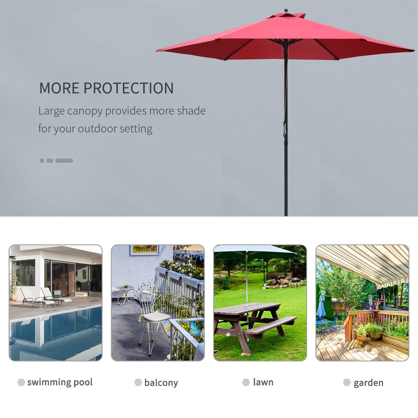 Outsunny 2.8m Garden Parasol Umbrella