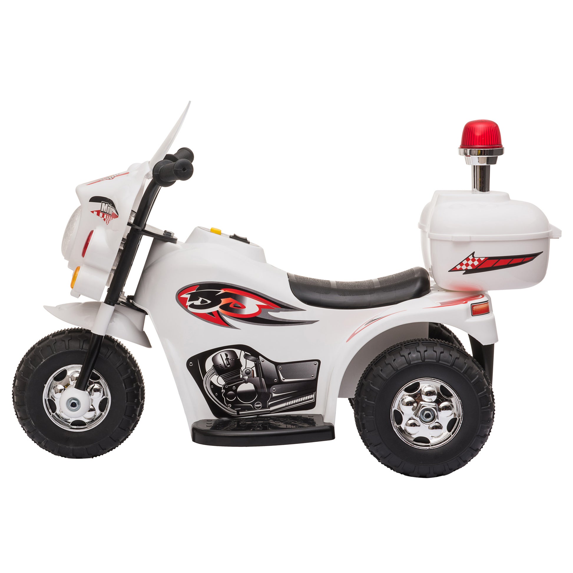 Homcom Toddlers Electric Pp Motorcycle Ride On Trike White