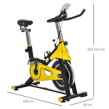 Homcom Cardio Exercise Bike with Belt Drive Adjustable Resistance Seat Handlebar LCD Display