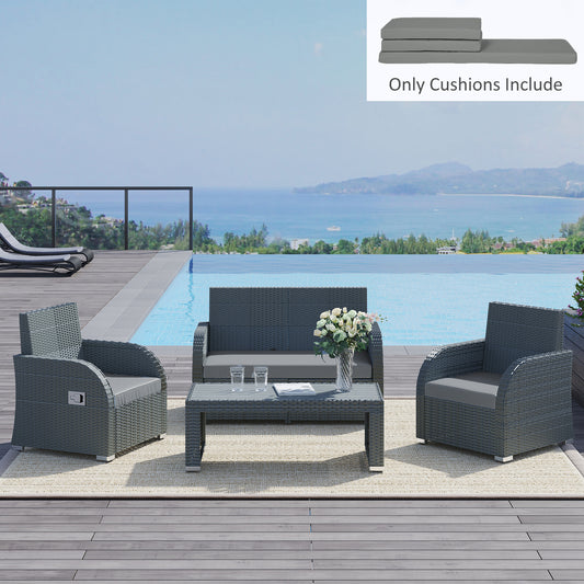 Outsunny Outdoor Seat Cushion Pads for Rattan Furniture