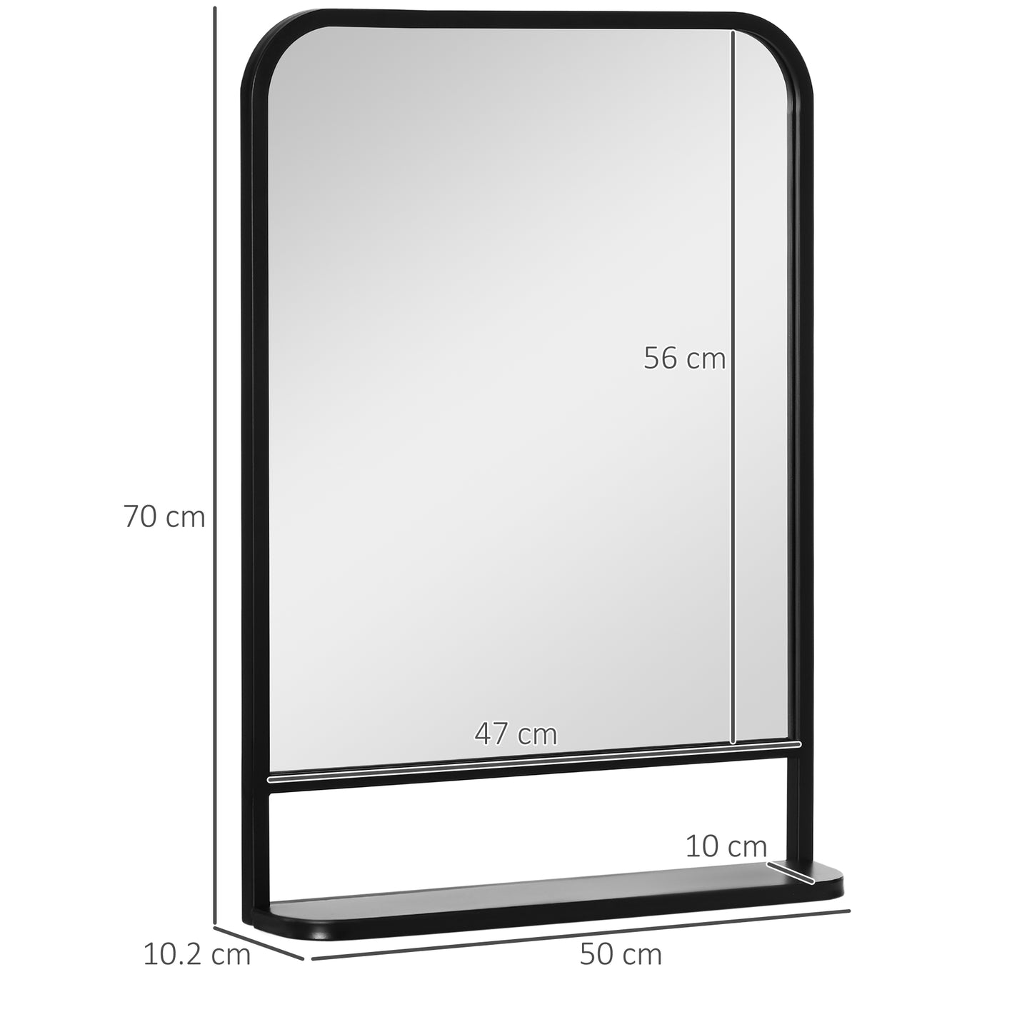 Homcom Modern Square Wall Mirror with Storage Shelf