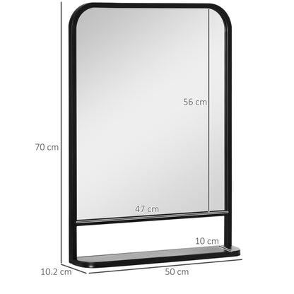 Homcom Modern Square Wall Mirror with Storage Shelf