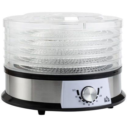 250W 5Kg Fiev Tray Food Dehydrator Silver by Homcom