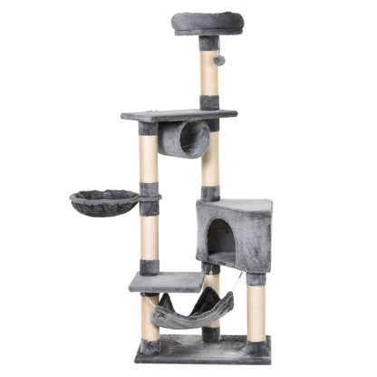 PawHut Cat Tree Tower Height 150CM Kittens Activity Stand House Scratching Posts