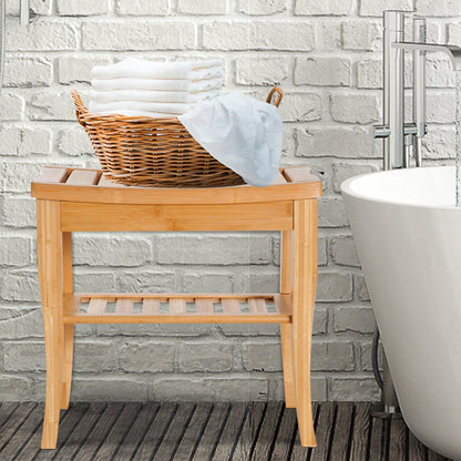 Homcom Wooden Bathroom Shower Bench