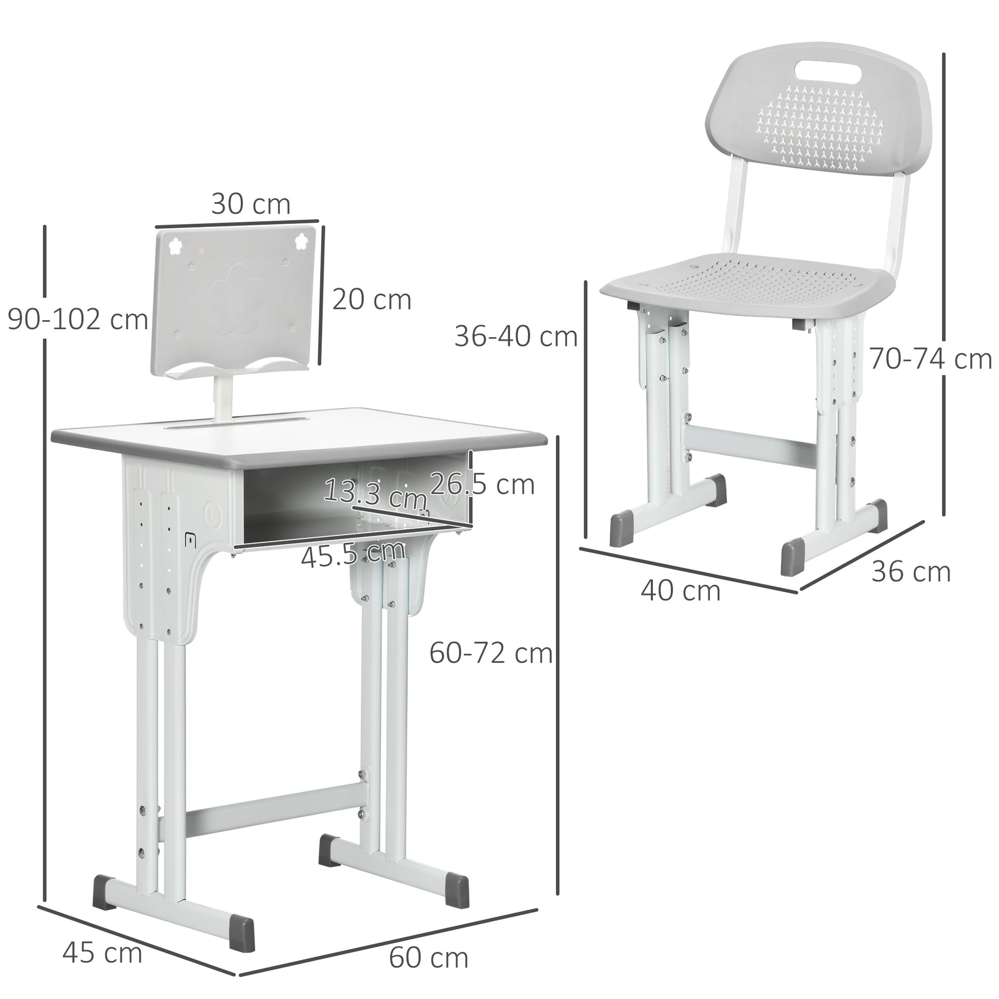 Homcom Kids Adjustable Desk and Chair Set