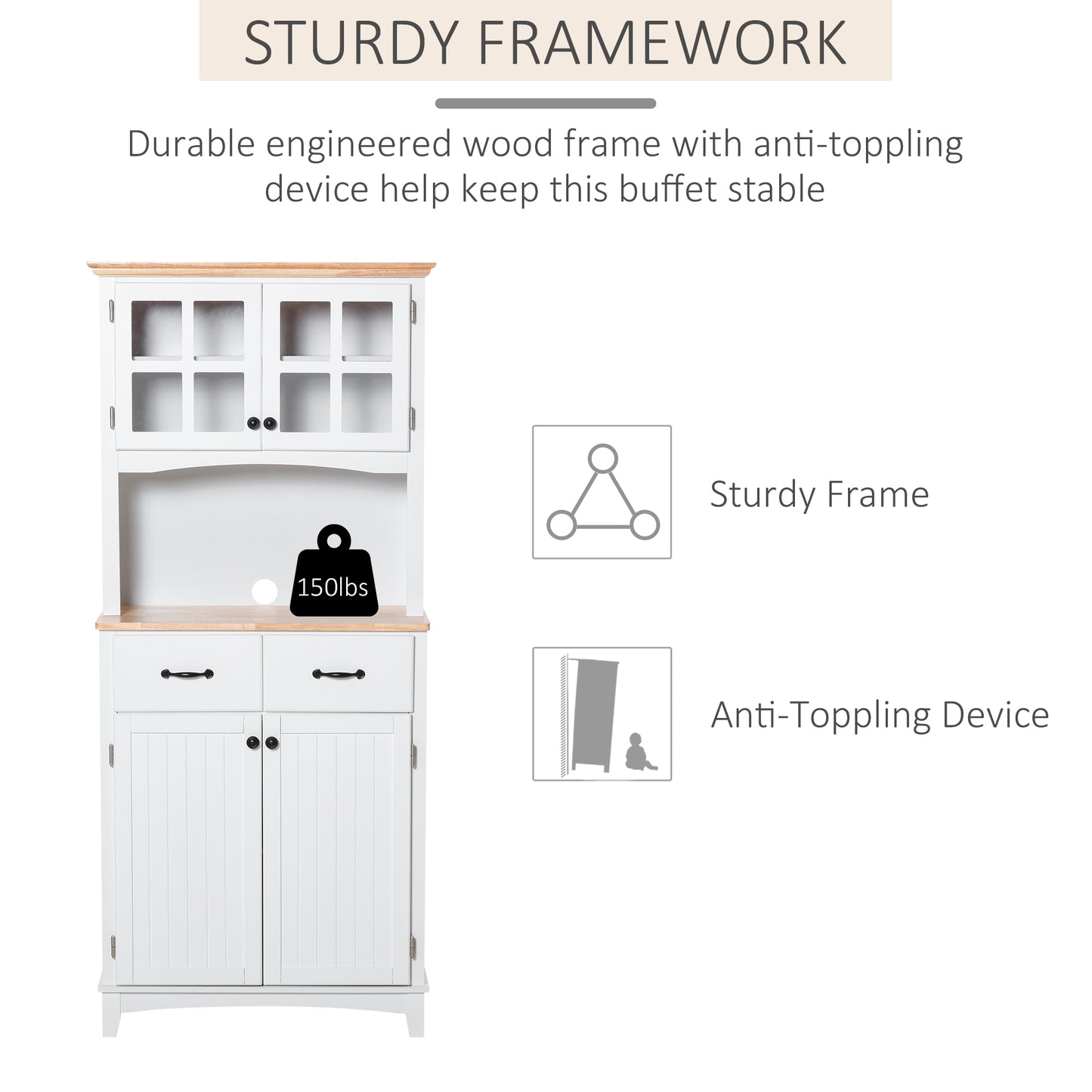 Homcom Freestanding Kitchen Cupboard