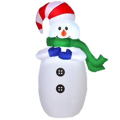 Homcom Inflatable Christmas Snowman 120 cm W/LED Lights-Multicolour