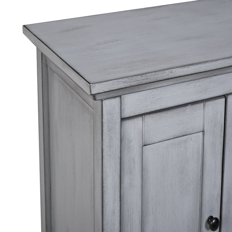 Rustic Large Sideboard Grey 4 Doors 8 Shelves