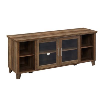 Classic TV Unit Brown 6 Shelves 2 Doors