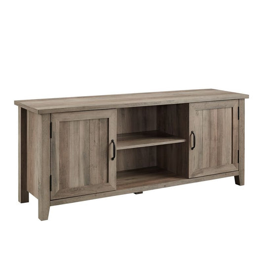 Rustic TV Unit Brown 4 Shelves 2 Doors