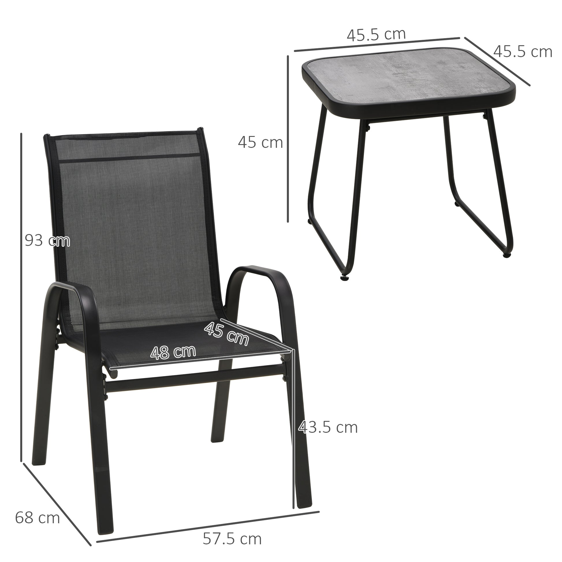 Outsunny 3 Pieces Outdoot Bistro Set