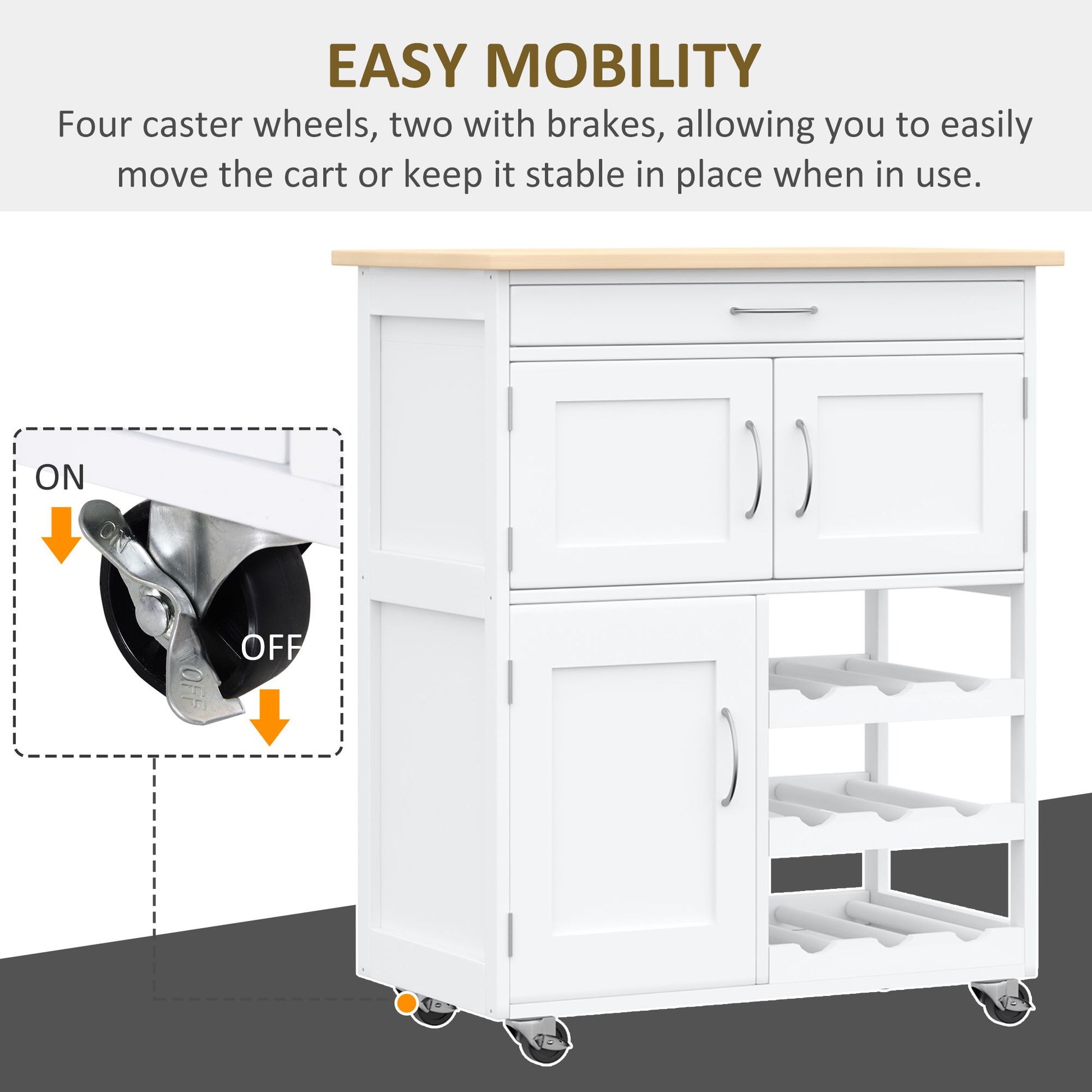 Homcom Modern Kitchen Trolley