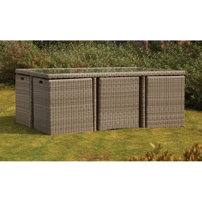 Wentworth Rattan Garden Patio Dining Set by Royalcraft - 10 Seats Grey Cushions - Croft Home & Garden