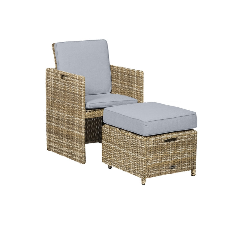 Wentworth Rattan Garden Patio Dining Set by Royalcraft - 10 Seats Grey Cushions - Croft Home & Garden