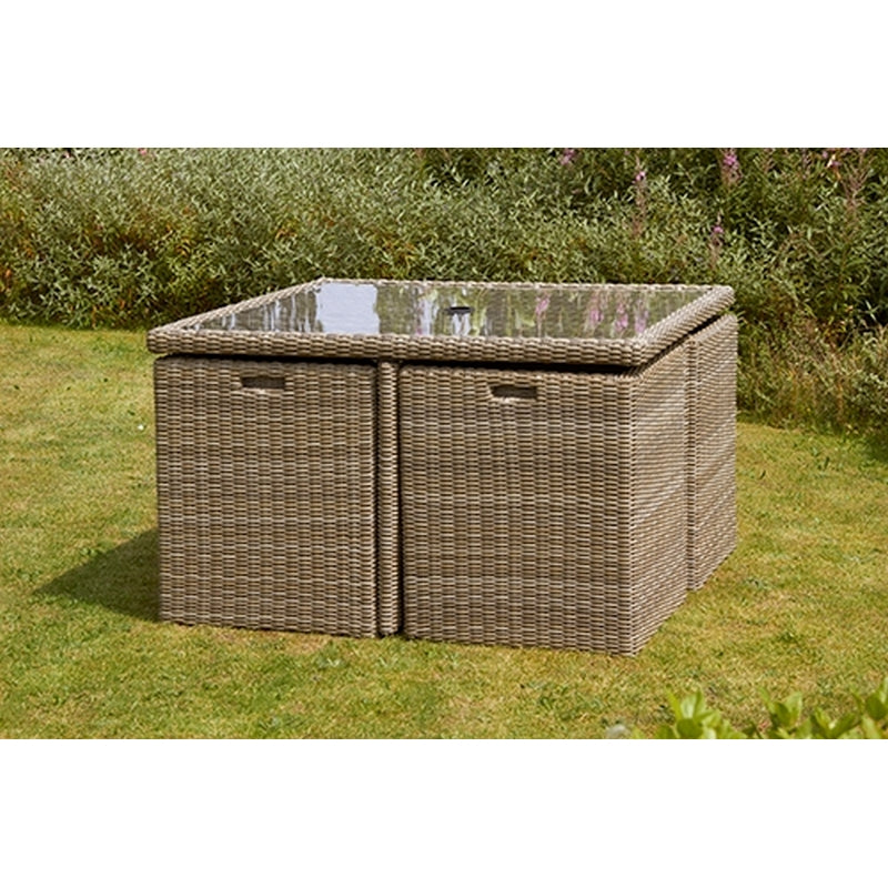 Wentworth Rattan Garden Patio Dining Set by Royalcraft - 8 Seats Grey Cushions - Croft Home & Garden