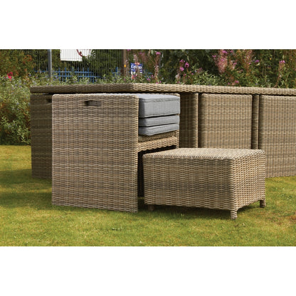 Wentworth Rattan Garden Patio Dining Set by Royalcraft - 8 Seats Grey Cushions - Croft Home & Garden