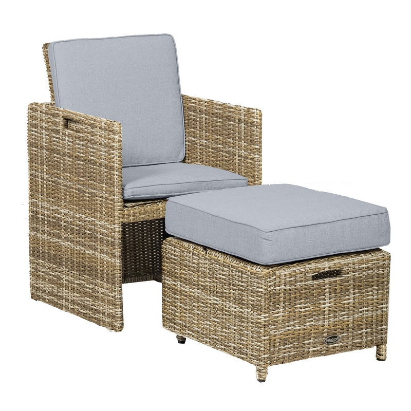 Wentworth Rattan Garden Patio Dining Set by Royalcraft - 8 Seats Grey Cushions - Croft Home & Garden