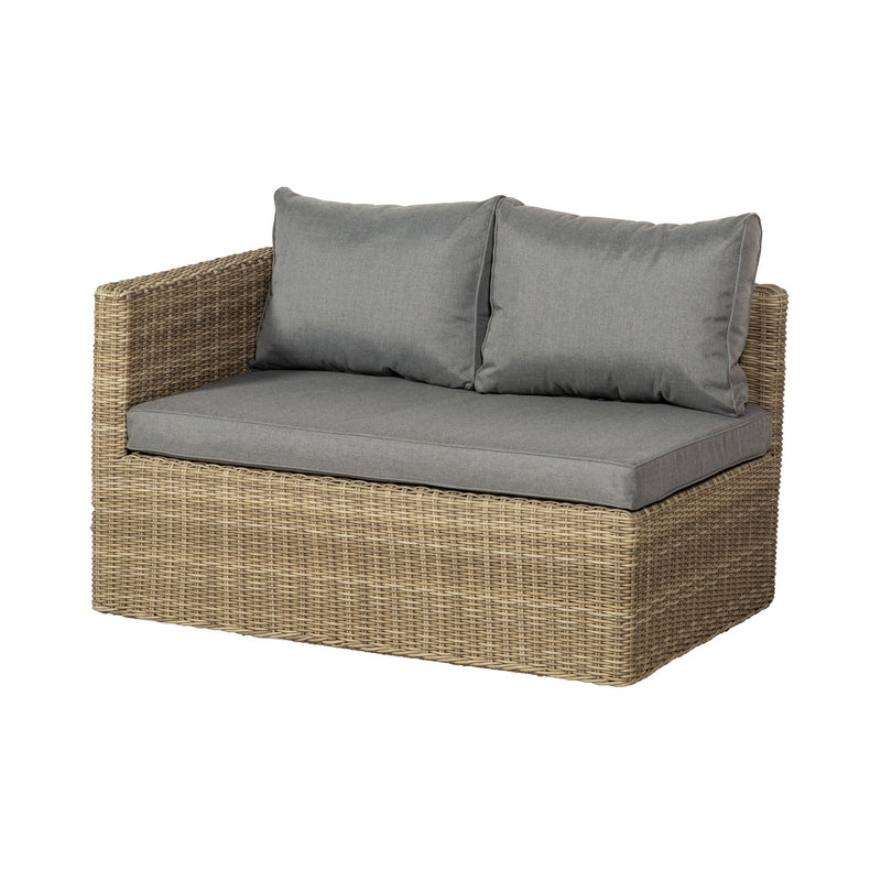 Wentworth Rattan Garden Corner Sofa by Royalcraft - 5 Seats Grey Cushions