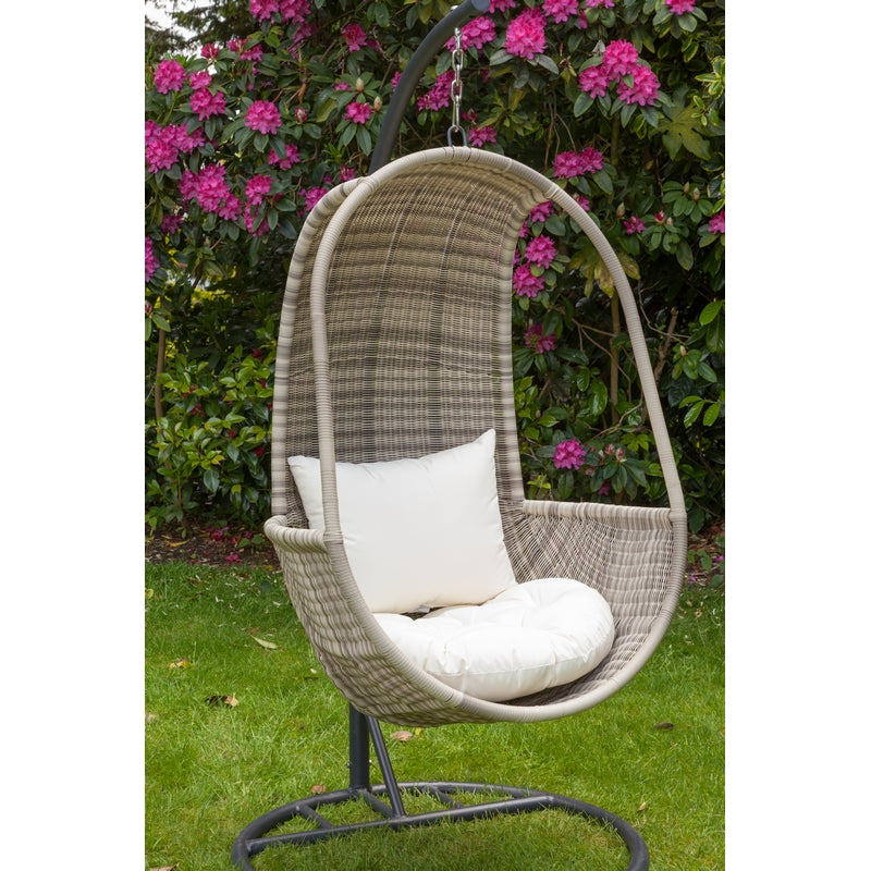 Wentworth Rattan Garden Swinging Chair by Royalcraft with Grey Cushions