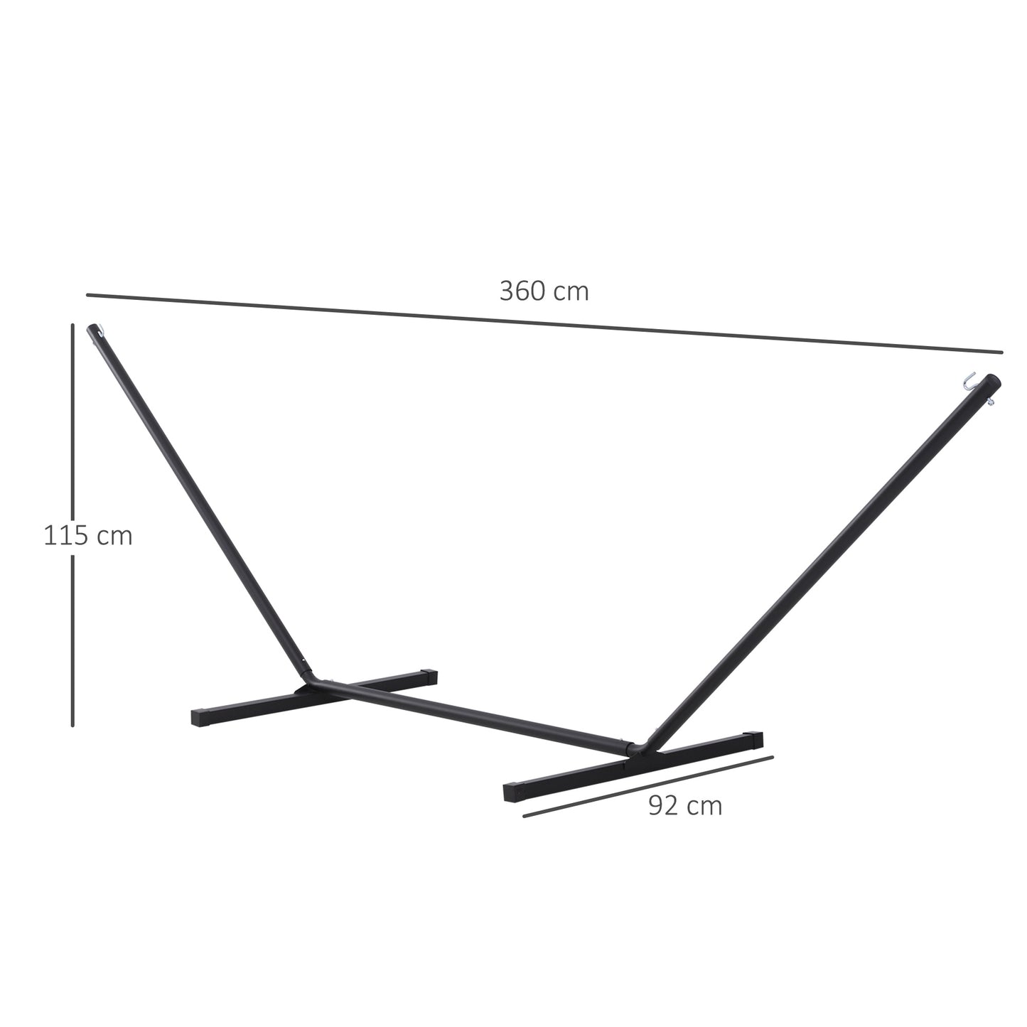 Outsunny 3.6m Extra-long Universal Hammock Stand Metal Frame Garden Camping Picnic Outdoor Patio Replacement  Stand Only