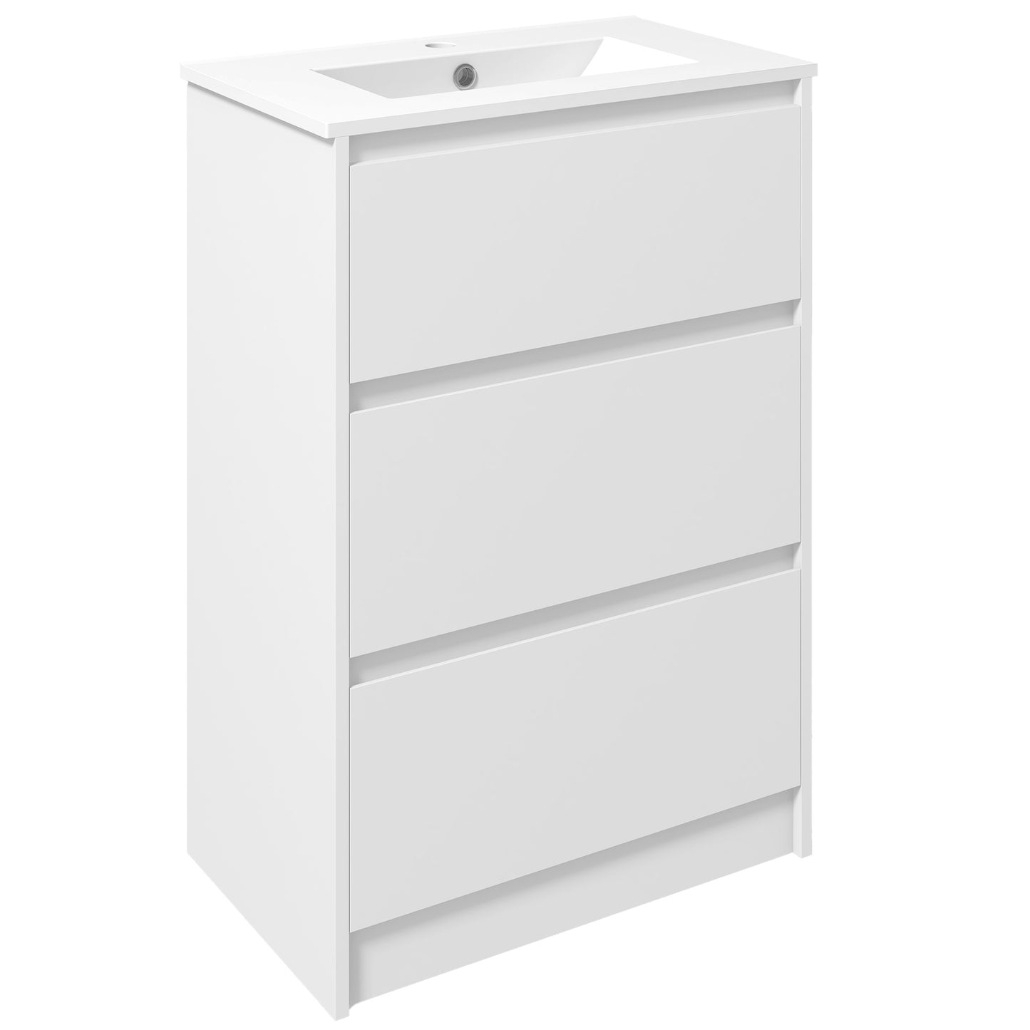 kleankin 600mm Bathroom Vanity Unit with Basin and Single Tap Hole