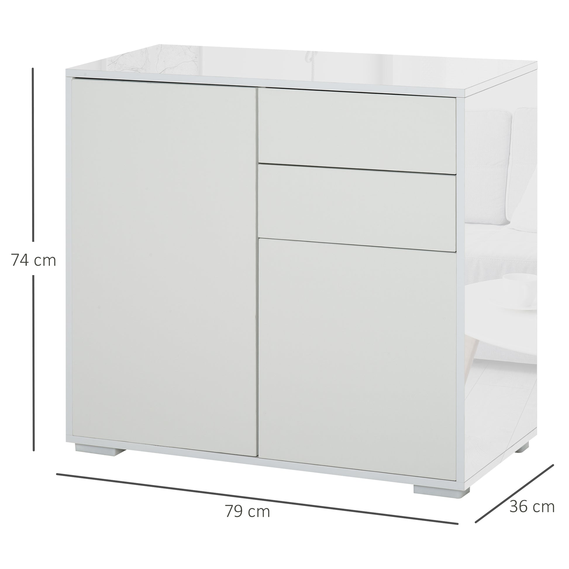 Homcom High Gloss Frame Sideboard