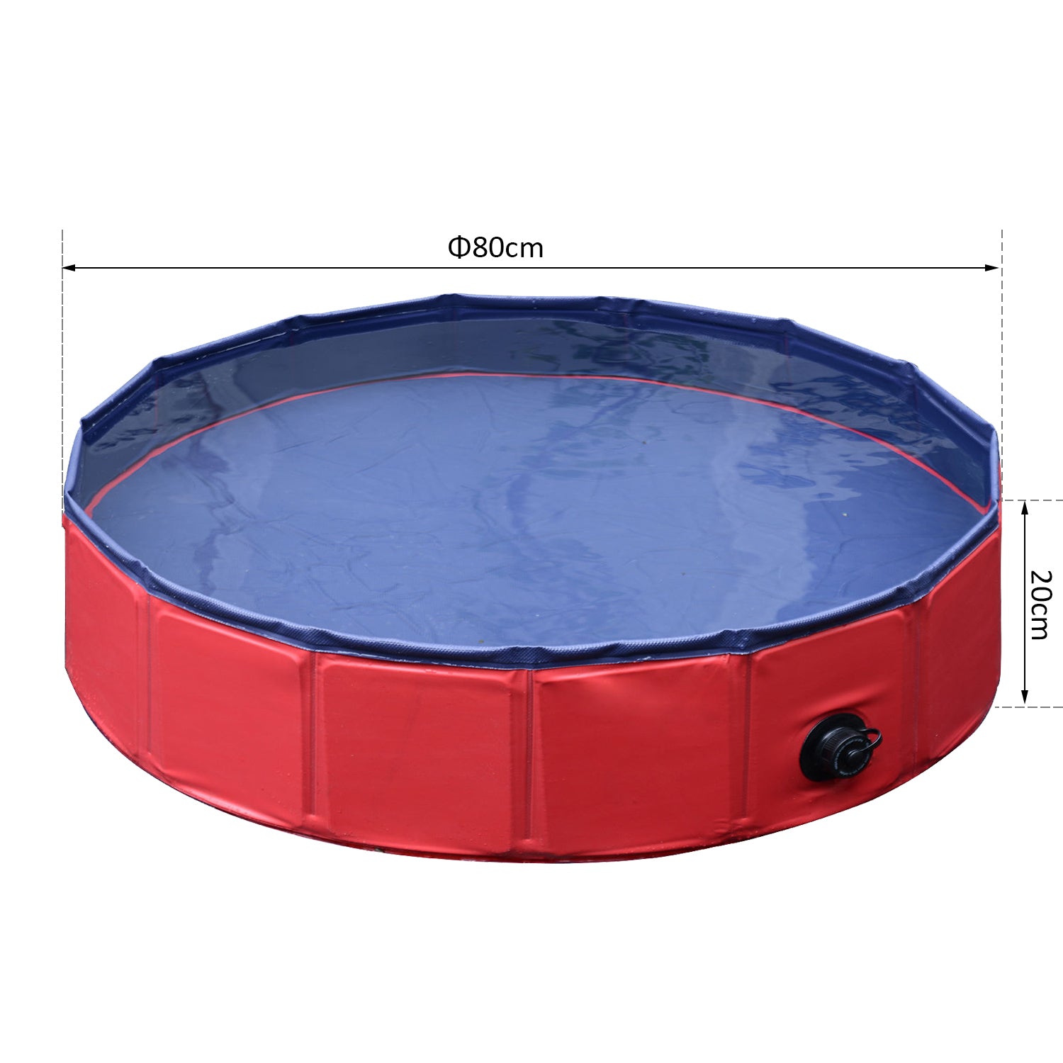 PawHut Foldable Dog Paddling Pool Pet Cat Swimming Pool Indoor/Outdoor Collapsible Summer Bathing Tub Shower Tub Puppy Washer (?80 × 20H cm