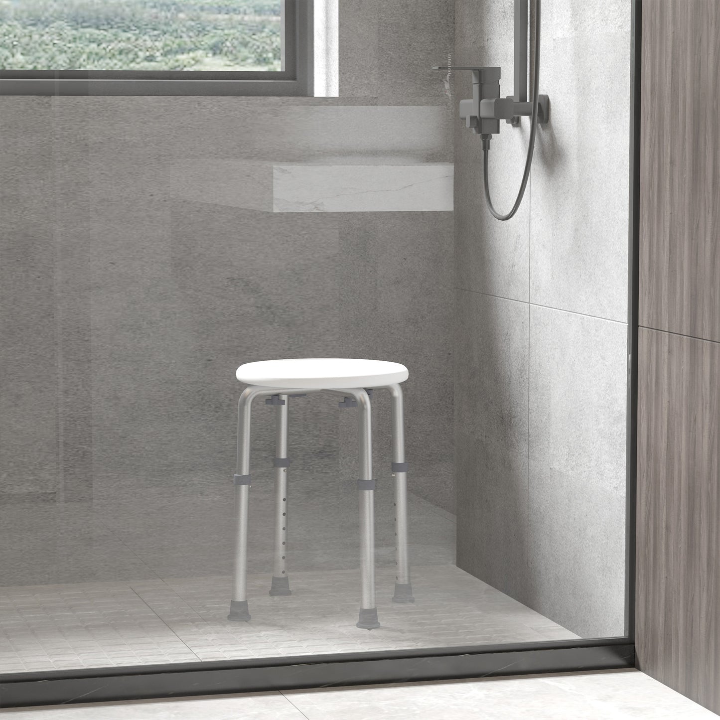 Homcom Adjustable Non-Slip Shower and Bath Stool