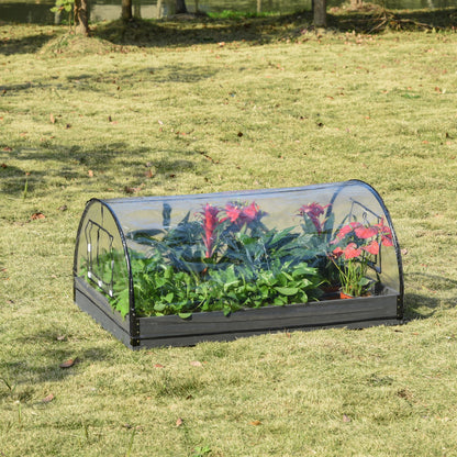 Outsunny Garden Bed Planter Kit Box Greenhouse w/ Windows Dual Use 120 x 79 x 53cm