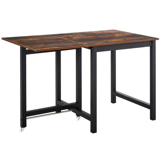 Homcom Foldable Dining Table Drop Leaf Folding Side Console Writing Desk for Kitchen