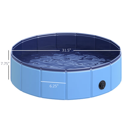 PawHut Foldable Dog Paddling Pool Pet Cat Swimming Pool Indoor/Outdoor Collapsible Summer Bathing Tub Shower Tub Puppy Washer (?80 × 20H cm