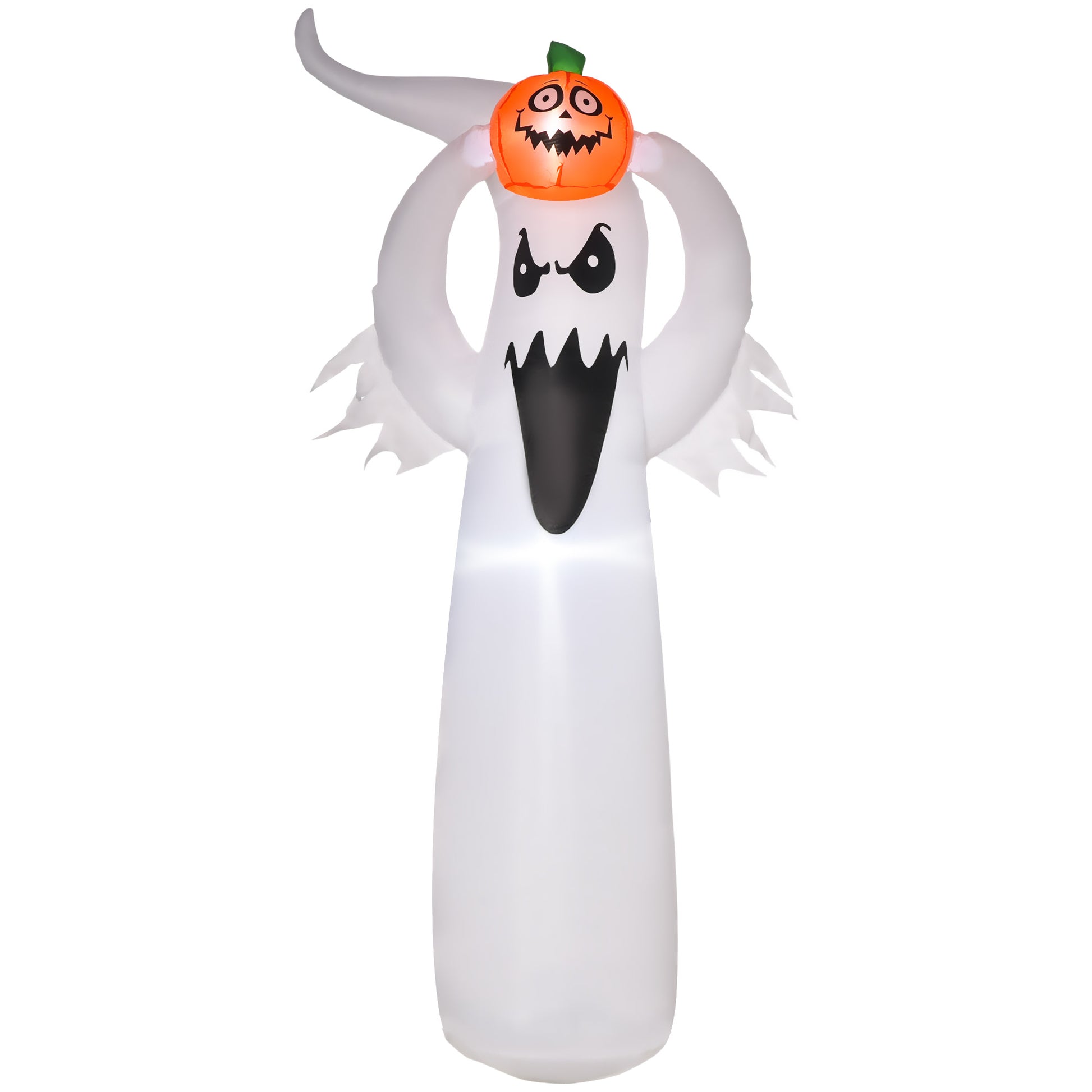 Homcom Inflatable Halloween Floating Ghost Pumpkin Outdoor Decoration w/ LED Lights 6FT