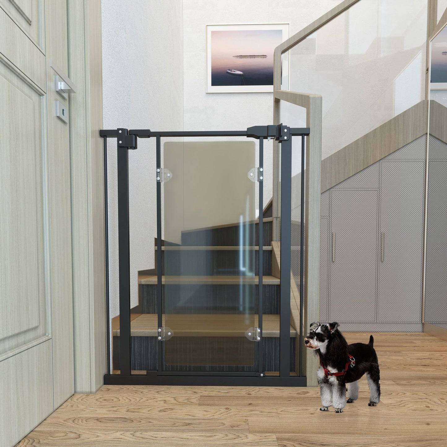 PawHut Pressure Fit Safety Gate for Doorways and Staircases