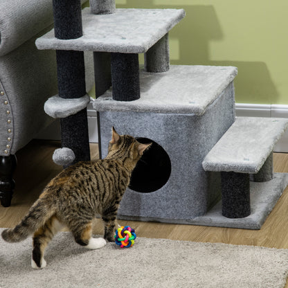 PawHut 3-Step/ 4-Step Adjustable Height Pet Stairs