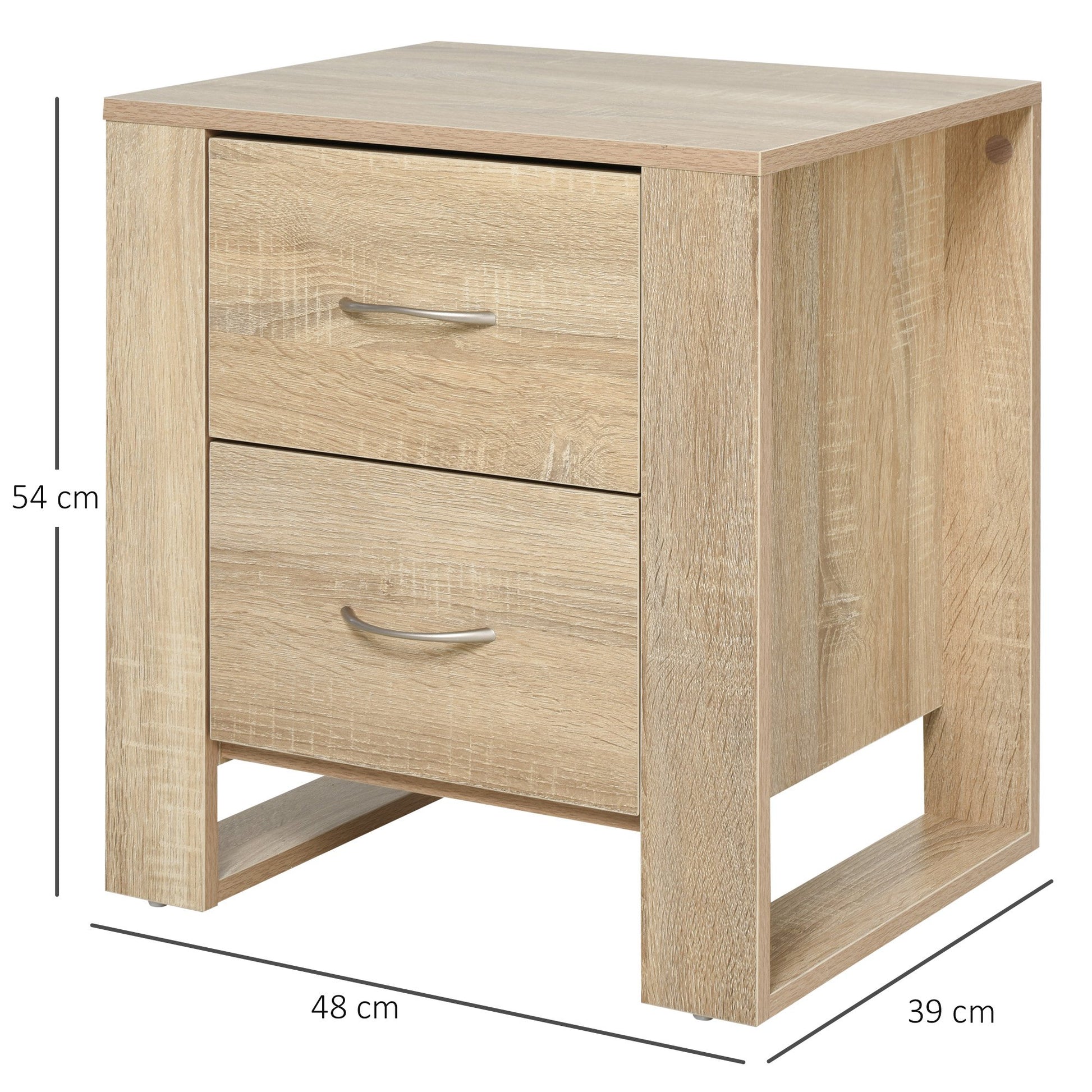 Homcom Bedside Table with 2 Drawers