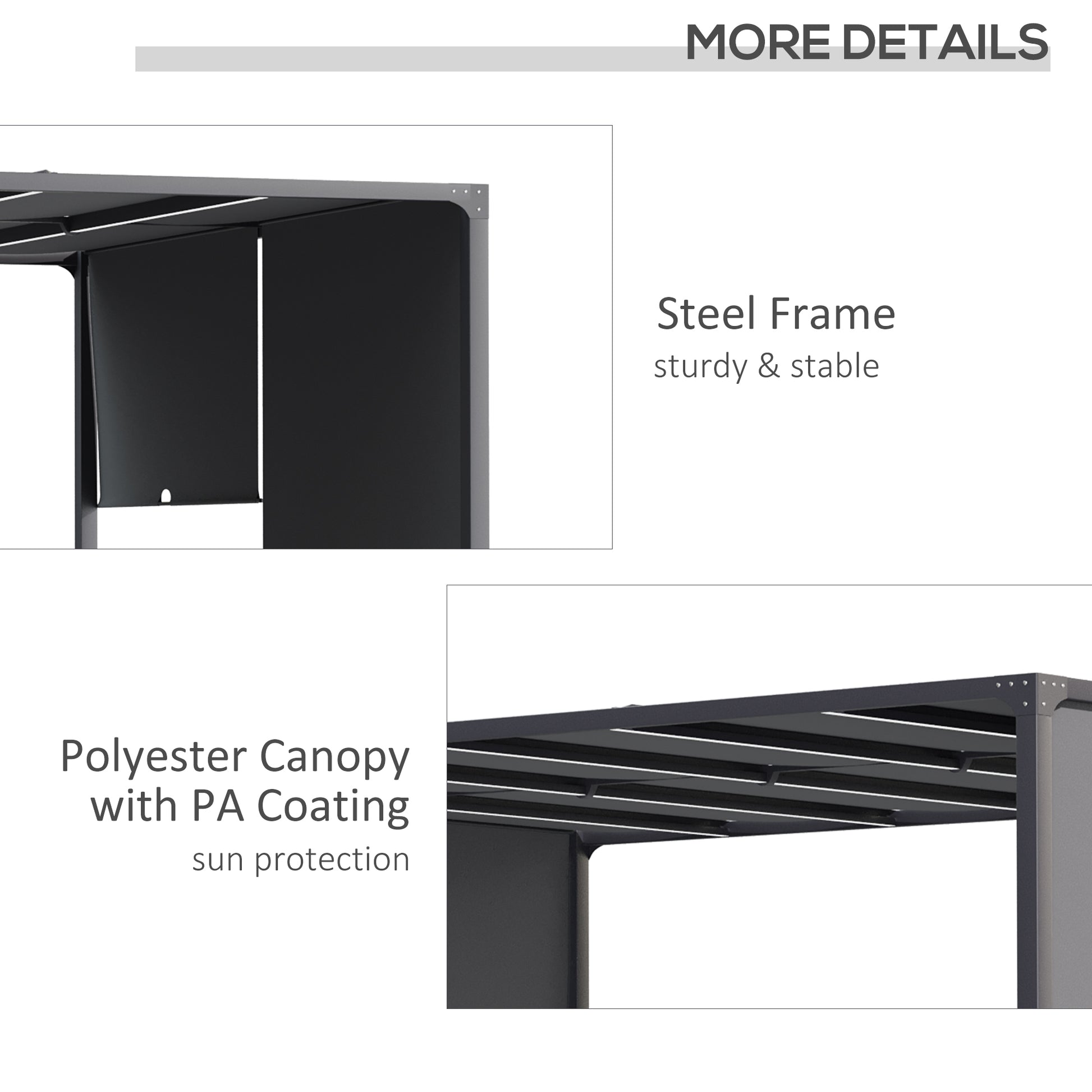 Outsunny 3m x 4m Metal Pergola with Retractable Roof