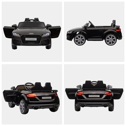 Homcom Kids Licensed Audi TT Ride-On Car 12V Battery w/ Remote Suspension Headlights and MP3 Player 2.5-5km/h Black