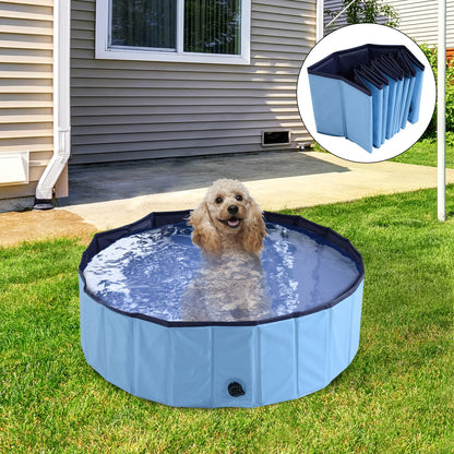 Pawhut Diameter 100X30H cm Pet Swimming Pool-Blue