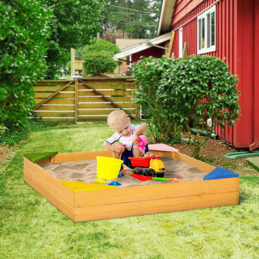 Outsunny Kids Wooden Sand Pit