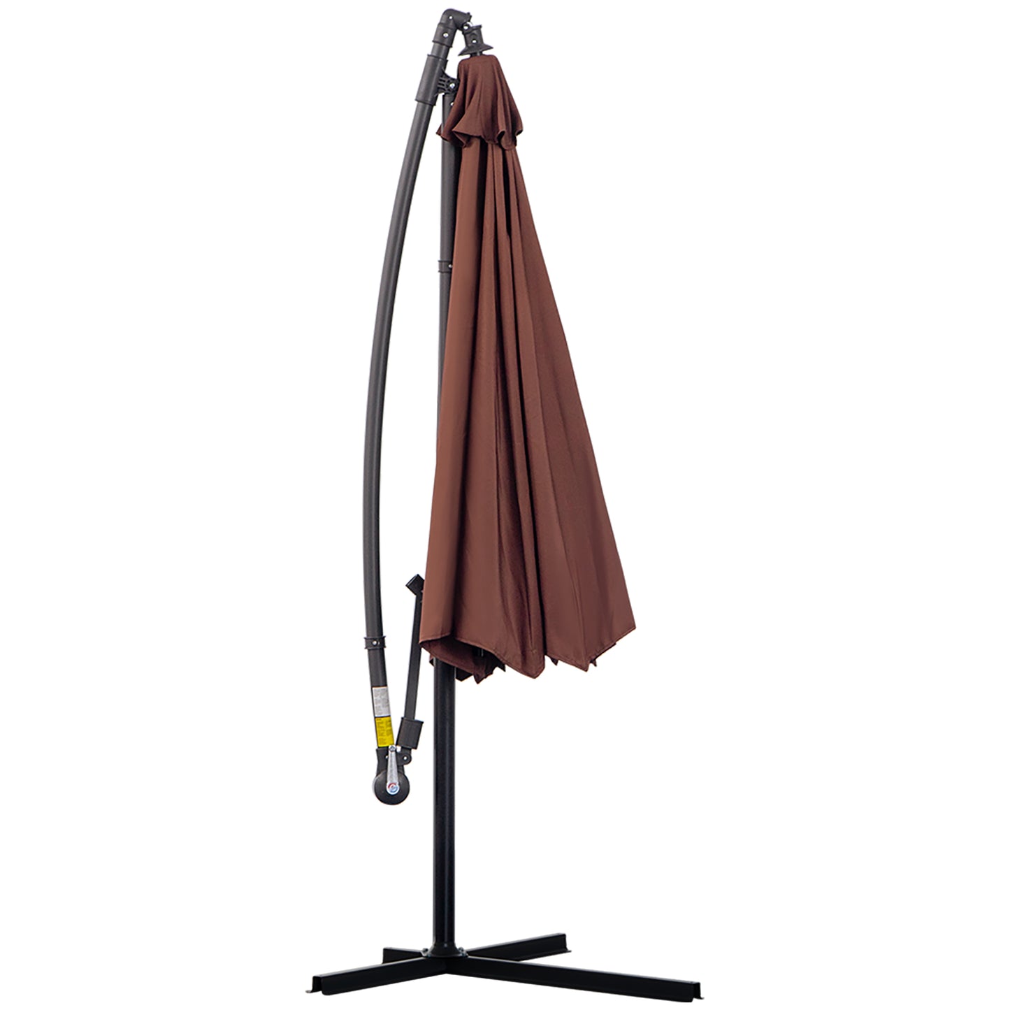 Outsunny Diameter 3M Hanging Umbrella Parasol-Coffee